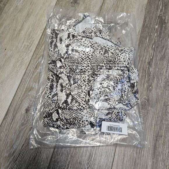 Colleen Lopez Oversized Drape Poncho Blouse Button Up Animal Print Women's M L - Picture 12 of 12